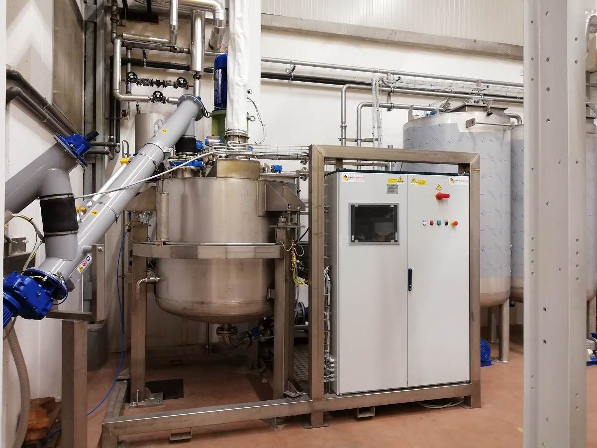 Integrated starch kitchen for corrugated board industry